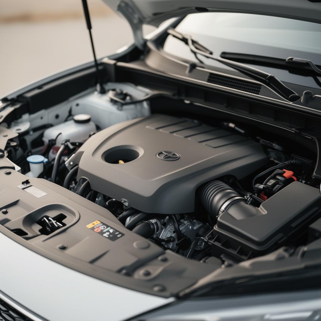 Close-up of a modern car engine bay